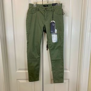 Ankle Skinny Stretch Denim Jeans. (Olive green)